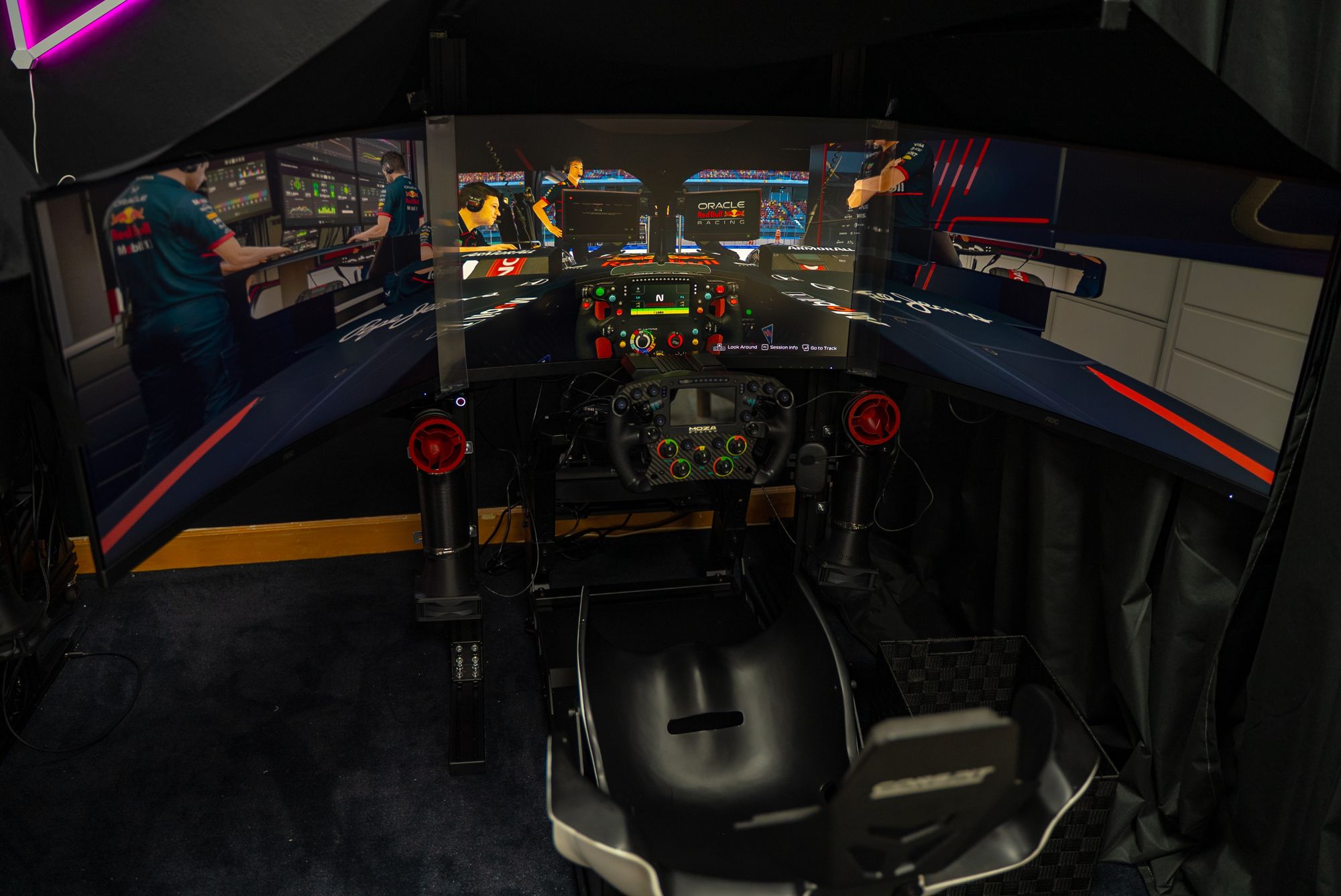 Simulator under the racing roof